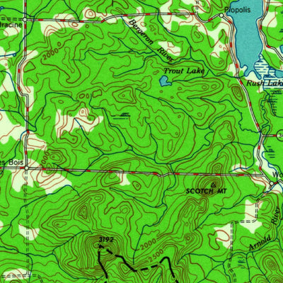 United States Geological Survey Sherbrooke, ME-NH-VT (1963, 250000-Scale) digital map