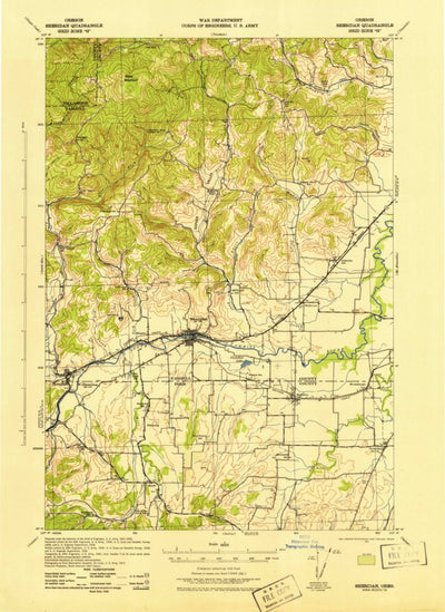 United States Geological Survey Sheridan, OR (1942, 62500-Scale) digital map
