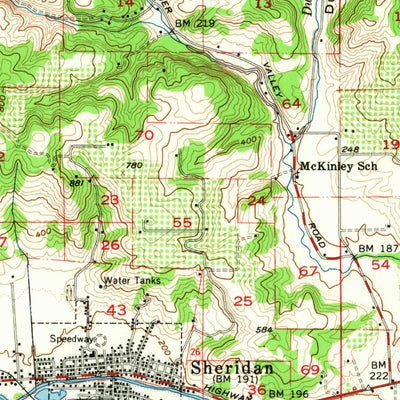 United States Geological Survey Sheridan, OR (1956, 62500-Scale) digital map