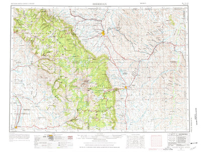 United States Geological Survey Sheridan, WY-MT (1955, 250000-Scale) digital map