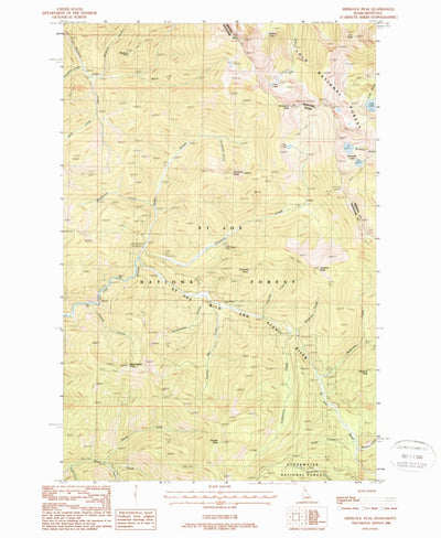 United States Geological Survey Sherlock Peak, ID-MT (1988, 24000-Scale) digital map