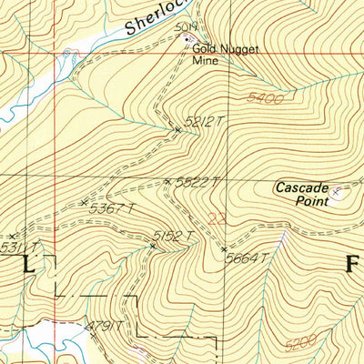 United States Geological Survey Sherlock Peak, ID-MT (1988, 24000-Scale) digital map