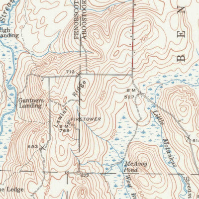 United States Geological Survey Sherman, ME (1940, 62500-Scale) digital map