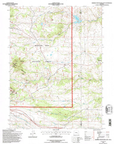 United States Geological Survey Sherman Mountains East, WY (1992, 24000-Scale) digital map