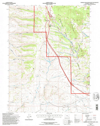 United States Geological Survey Sherman Mountains West, WY (1992, 24000-Scale) digital map