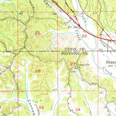 United States Geological Survey Sherman, MS (1955, 62500-Scale) digital map