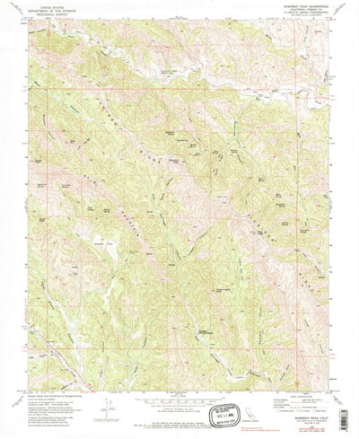 United States Geological Survey Sherman Peak, CA (1969, 24000-Scale) digital map