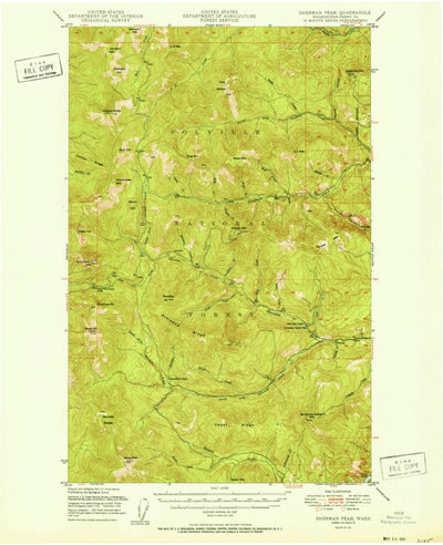 United States Geological Survey Sherman Peak, WA (1951, 62500-Scale) digital map