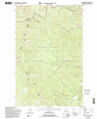 United States Geological Survey Sherman Peak, WA (1992, 24000-Scale) digital map