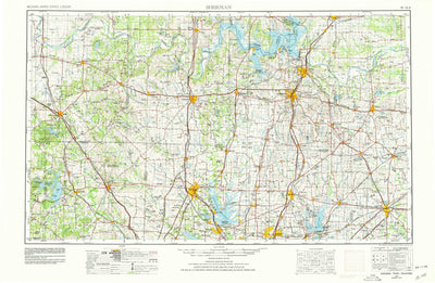 United States Geological Survey Sherman, TX-OK (1954, 250000-Scale) digital map