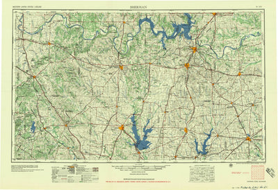 United States Geological Survey Sherman, TX-OK (1958, 250000-Scale) digital map