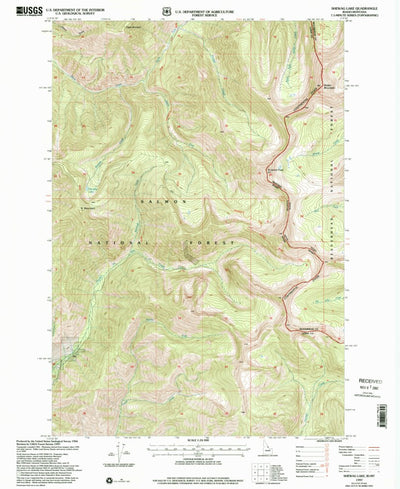 United States Geological Survey Shewag Lake, ID-MT (1997, 24000-Scale) digital map
