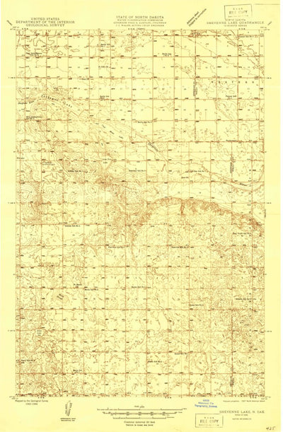 United States Geological Survey Sheyenne Lake, ND (1946, 48000-Scale) digital map