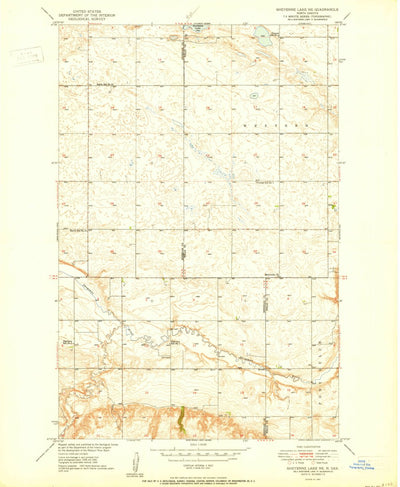 United States Geological Survey Sheyenne Lake NE, ND (1950, 24000-Scale) digital map