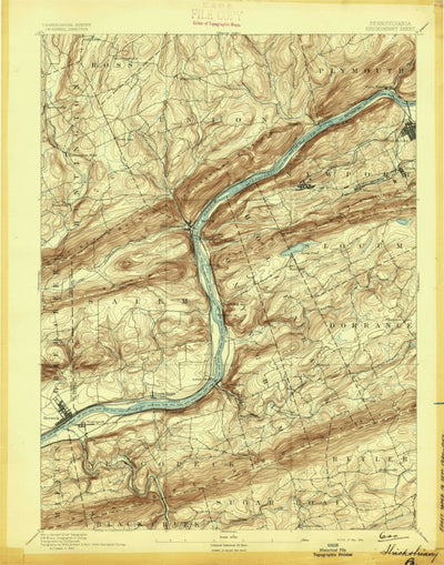 United States Geological Survey Shickshinny, PA (1894, 62500-Scale) digital map