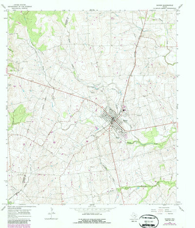 United States Geological Survey Shiner, TX (1965, 24000-Scale) digital map