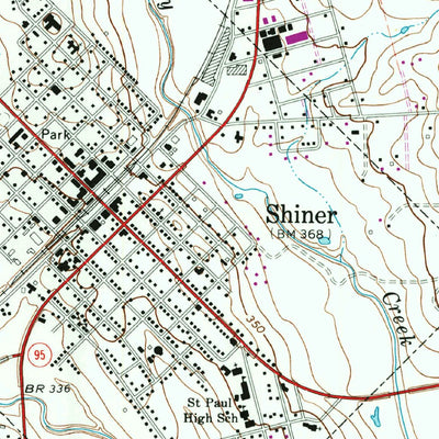 United States Geological Survey Shiner, TX (1965, 24000-Scale) digital map
