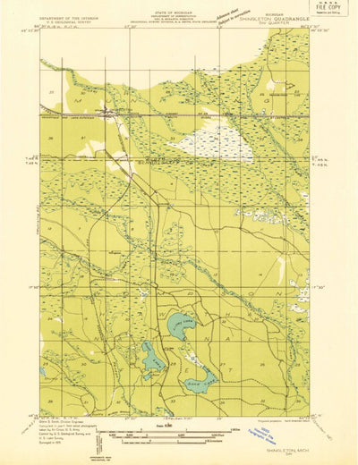 United States Geological Survey Shingleton, MI (1931, 31680-Scale) digital map