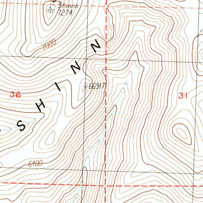 United States Geological Survey Shinn Mountain, CA (1989, 24000-Scale) digital map