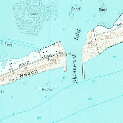 United States Geological Survey Shinnecock Inlet, NY (1955, 24000-Scale) digital map