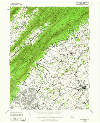 United States Geological Survey Shippensburg, PA (1943, 62500-Scale) digital map