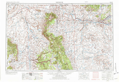 United States Geological Survey Shiprock, NM-AZ-UT-CO (V1, 1954) digital map