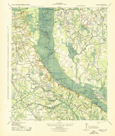 United States Geological Survey Shirley, GA-SC (1943, 62500-Scale) digital map