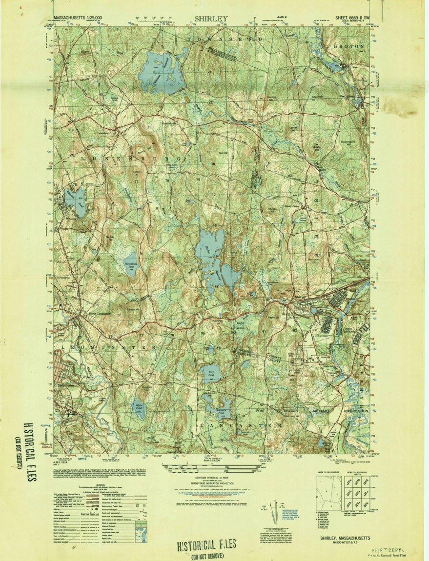 Shirley, MA (1949, 25000-Scale) Map by United States Geological Survey ...
