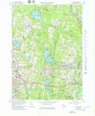 United States Geological Survey Shirley, MA (1965, 25000-Scale) digital map