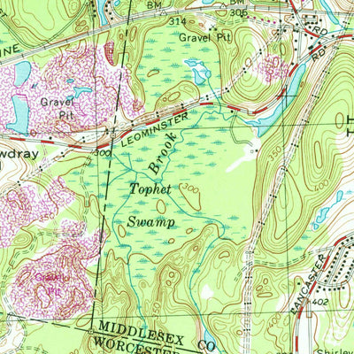 United States Geological Survey Shirley, MA (1965, 25000-Scale) digital map