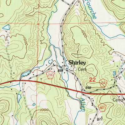 United States Geological Survey Shirley, MO (1999, 24000-Scale) digital map