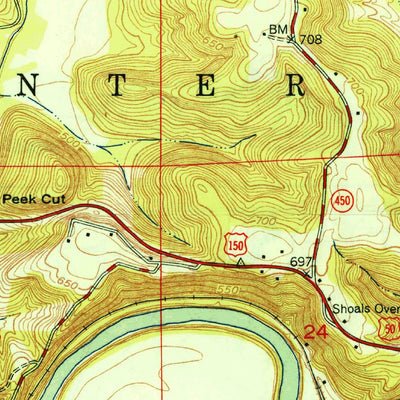 United States Geological Survey Shoals, IN (1950, 24000-Scale) digital map