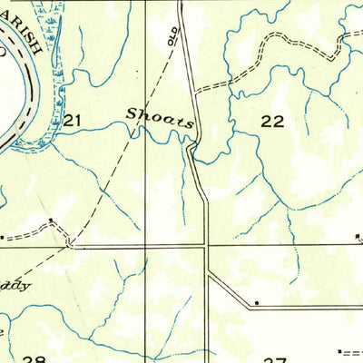 United States Geological Survey Shoats Creek, LA-TX (1947, 31680-Scale) digital map
