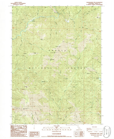United States Geological Survey Shoeinhorse Mountain, CA (1986, 24000-Scale) digital map