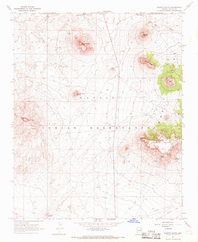 United States Geological Survey Shonto Butte, AZ (1967, 24000-Scale) digital map