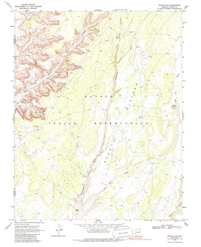 United States Geological Survey Shonto NW, AZ (1970, 24000-Scale) digital map