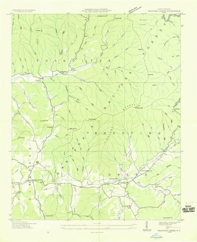 United States Geological Survey Shooting Creek, NC (1935, 24000-Scale) digital map