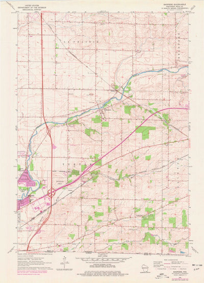 United States Geological Survey Shopiere, WI (1961, 24000-Scale) digital map