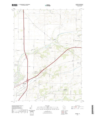 United States Geological Survey Shopiere, WI (2022, 24000-Scale) digital map