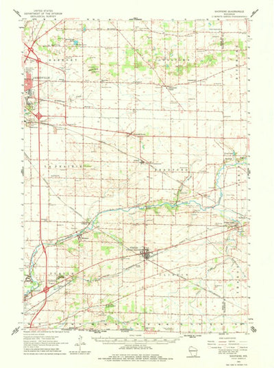 United States Geological Survey Shoppiere, WI (1961, 62500-Scale) digital map