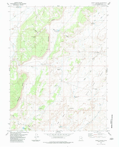 United States Geological Survey Short Canyon, UT (1983, 24000-Scale) digital map
