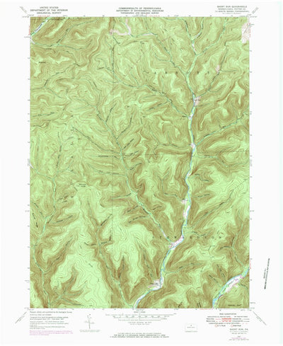 United States Geological Survey Short Run, PA (1971, 24000-Scale) digital map