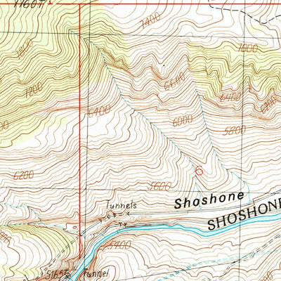 United States Geological Survey Shoshone Canyon, WY (1987, 24000-Scale) digital map