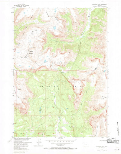 United States Geological Survey Shoshone Pass, WY (1956, 24000-Scale) digital map