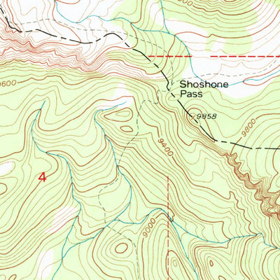 United States Geological Survey Shoshone Pass, WY (1956, 24000-Scale) digital map