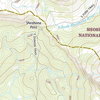 United States Geological Survey Shoshone Pass, WY (2017, 24000-Scale) digital map