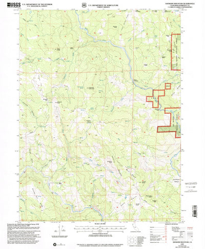 United States Geological Survey Showers Mountain, CA (1997, 24000-Scale) digital map