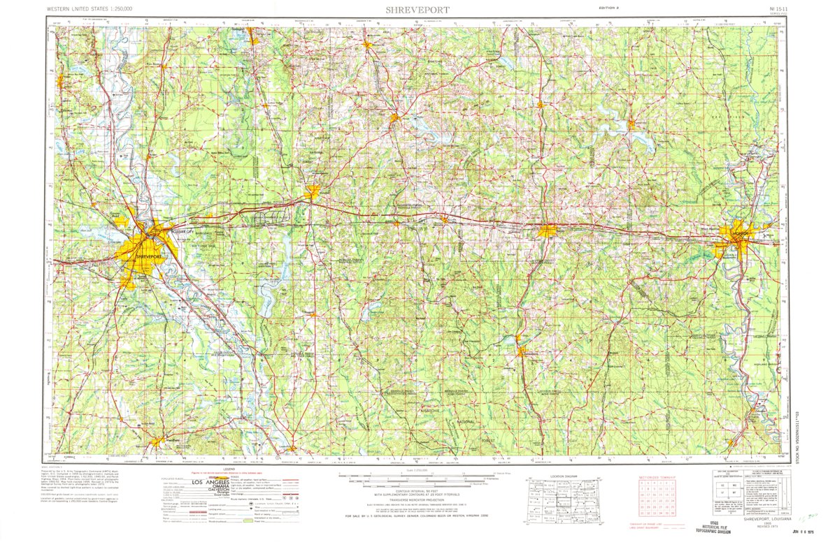 Shreveport, LA (1955, 250000-Scale) Map by United States Geological ...