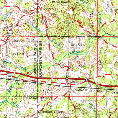 United States Geological Survey Shreveport, LA (1955, 250000-Scale) digital map