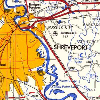 United States Geological Survey Shreveport, LA (1984, 250000-Scale) digital map